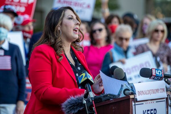 Republican National Committee Chair Ronna Romney McDaniel said that "to win close elections, we need to close the gap on pre-Election Day voting." (Alyssa Pointer / Alyssa.Pointer@ajc.com)