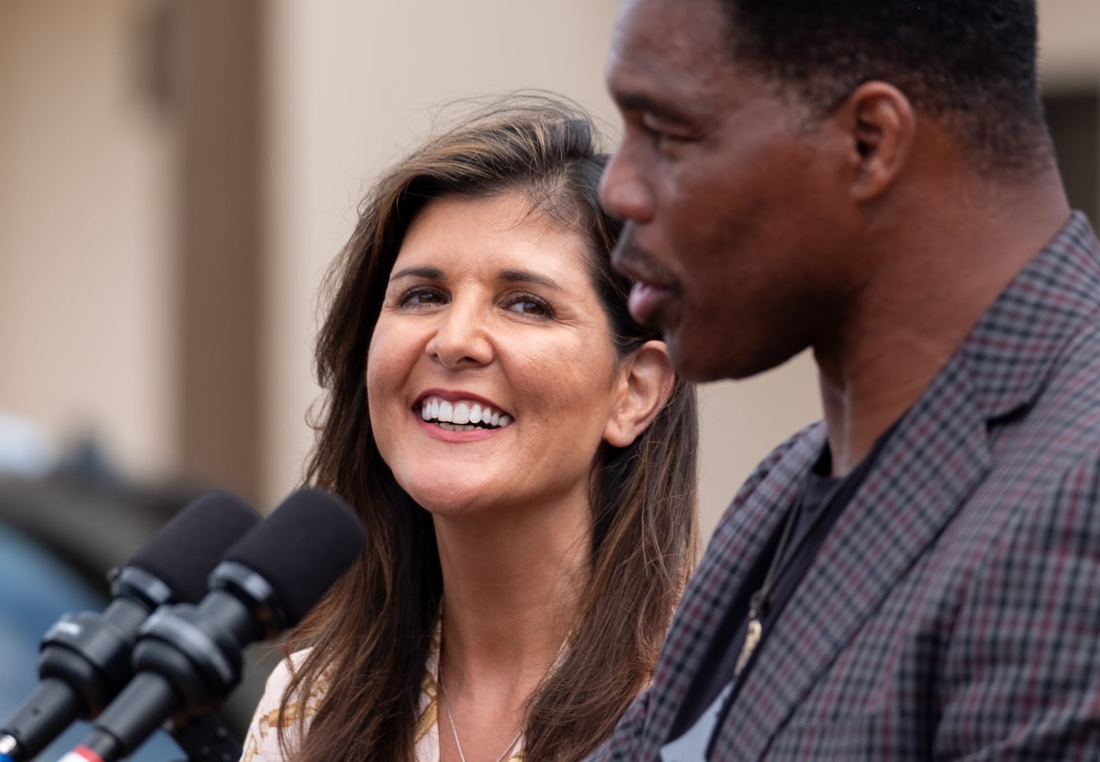 Former U.N. Ambassador Nikki Haley, shown campaigning in September with then-Republican U.S. Senate candidate Herschel Walker, has spent years developing ties to Georgia's political scene. Walker campaign manager Scott Paradise said Haley, “likely more than any other surrogate,” campaigned for the state's GOP candidates when they needed her most. “She was engaged early in 2022 and came back whenever she was requested,” Paradise said. “And that engagement should pay dividends.” Ben Gray for The Atlanta Journal-Constitution