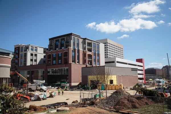 Here's what construction of the retail shops at The Battery Atlanta at the Braves' SunTrust Park looked like Feb. 23, 2017.