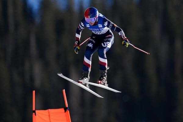 United States' Lauren Macuga competes during a women's World Cup downhill skiing race, Saturday, Dec. 14, 2024, in Beaver Creek, Colo. (AP Photo/John Locher)