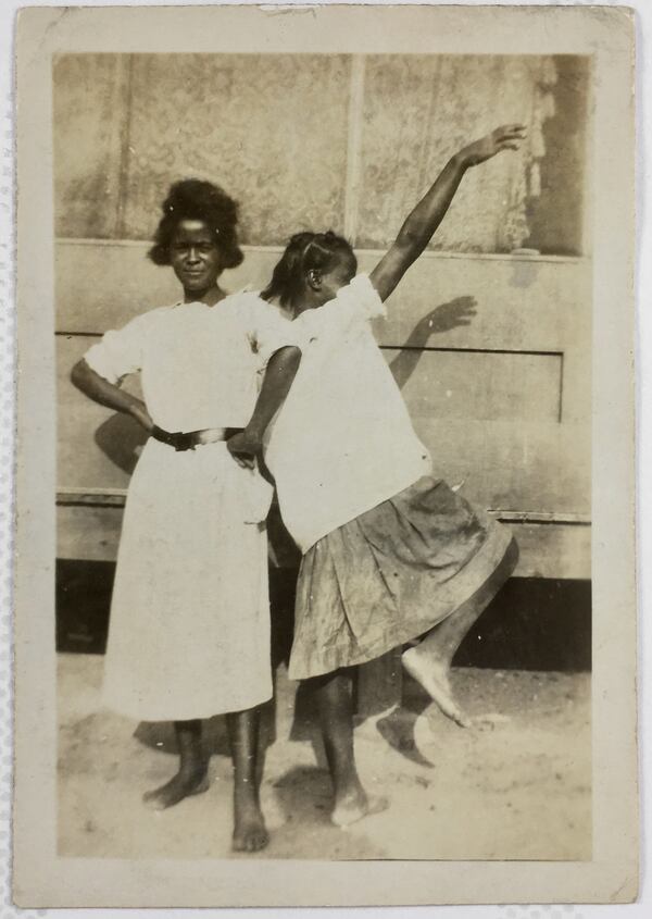 Found photos from Kevin Duffy's "Picture Taker." “This photograph is about 100 years old but it has a modern sensibility. The two girls could be posing for a music video. The girl on the left projects confidence, even defiance. The other girl’s pose looks like a dance move. Wonder what she’s hearing.”