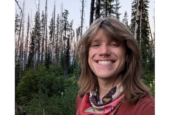 Luke Tobin works as a forestry technician in the Nez Perce National Forest in Idaho in 2024. (Luke Tobin via AP)