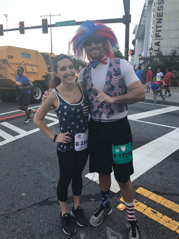 Atlantans Catrina and Joey Caforio prepare to run their fifth AJC Peachtree Road Race.