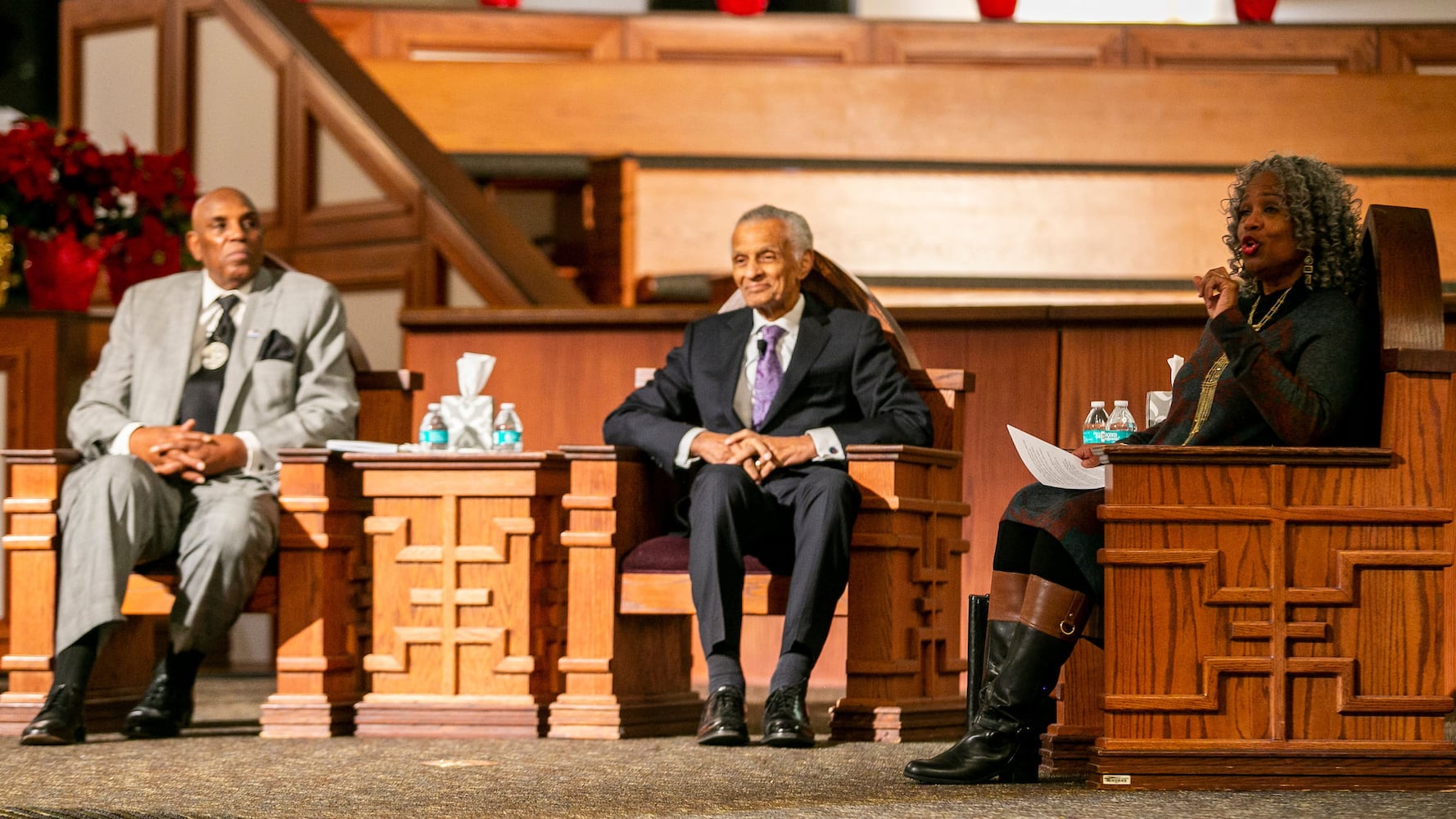 Michigan-Florida players visit Ebenezer Baptist Church