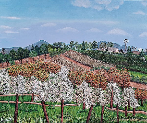 Hedith Perdomo's painting, "Blossoms."