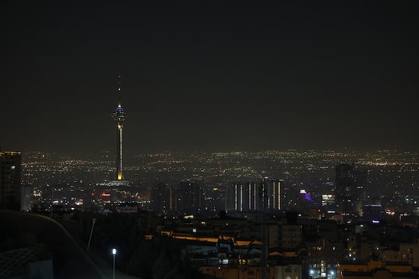 A view of Tehran capital of Iran is seen, early Saturday, Oct. 26, 2024. (AP Photo/Vahid Salemi)