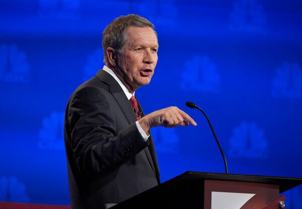 John Kasich speaks during the CNBC Republican presidential debate at the University of Colorado, Wednesday, Oct. 28, 2015, in Boulder, Colo. (AP Photo/Mark J. Terrill)