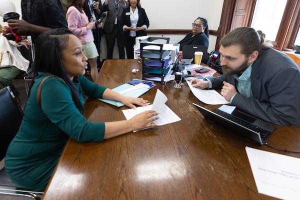 Fani Willis qualifies to run for office on Wednesday, March. 6, 2024, at the Georgia State Capitol.  (Steve Schaefer/steve.schaefer@ajc.com)
