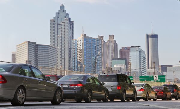 Atlanta traffic: I-75 / I-85 connector morning commuter traffic near North Avenue encapsulates the daily traffic reality in Atlanta on Thursday, May 24, 2012. JOHN SPINK / JSPINK@AJC.COM