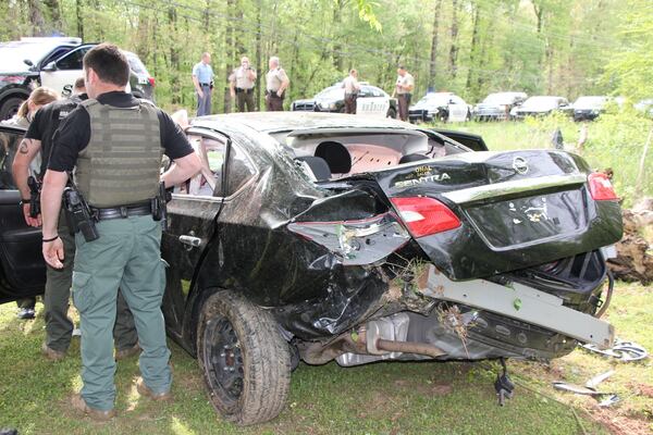 The high-speed pursuit traveled through Fannin, Gilmer and Pickens counties in North Georgia.