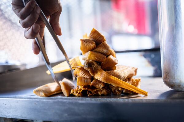 Hot tamales are served by the half-dozen and dozen at the Big Apple Inn in Jackson, Mississippi.
Courtesy of Visit Mississippi