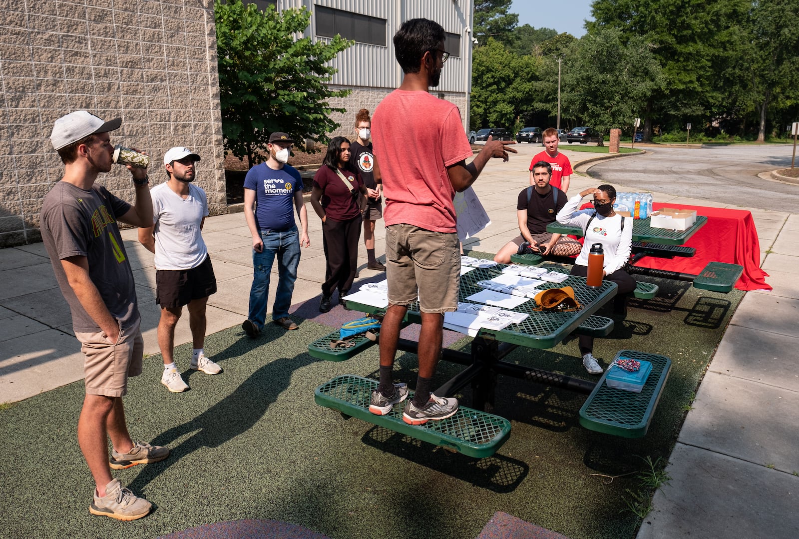 072421-Atlanta-Activists gather in Gresham Park on Saturday, July 24, 2021, to canvass against the Public Safety Training Center that has been proposed on the site of the old Atlanta Prison Farm in Southeast Atlanta.  Ben Gray for the Atlanta Journal-Constitution