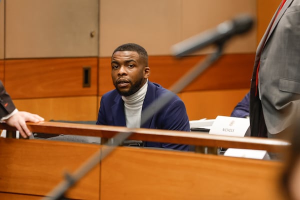 Deamonte Kendrick appears in court for jury selection at the Fulton County Courthouse on Jan. 4, 2023. (Natrice Miller/natrice.miller@ajc.com)  