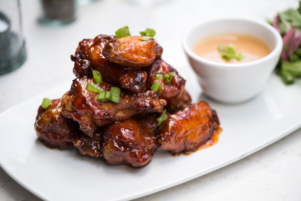  Georgia Peanut Butter Chicken Wings with Thai satay sauce. Photo credit- Mia Yakel.