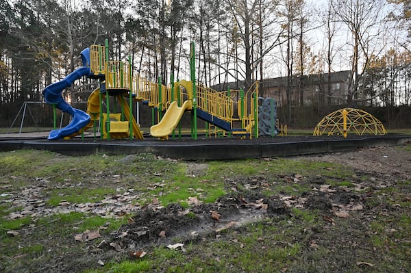 Empire Park sits downstream from the TAV Holdings site. Some experts fear that pollution from the site could threaten the health of children attending Crawford W. Long Middle School and those living nearby. (Hyosub Shin / Hyosub.Shin@ajc.com)