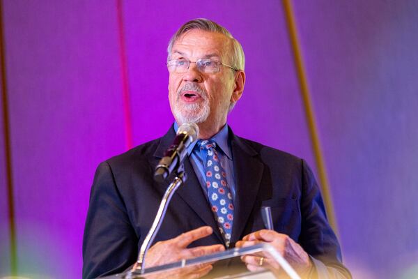 Morehouse School of Medicine Professor Barney Graham speaks during the inaugural Dr. David Satcher Global Health Equity Summit. He will serve as the founder and inaugural director of the Global Health Equity Institute.   Thursday, September 14, 2023(Arvin Temkar / arvin.temkar@ajc.com)