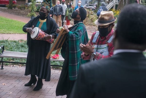 Rosalyn Rouse, left, and Patt Gunn, founders of the Center for Jubilee, host the 2021 Jubilee Freedom Day in Calhoun Square.