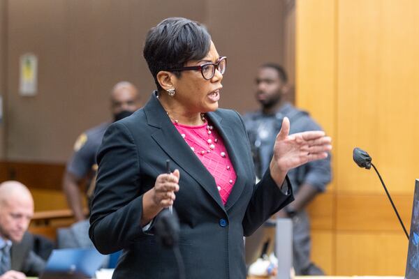 Deputy district attorney Adriane Love speaks at a hearing for the YSL case in Atlanta on Thursday, December 22, 2022.   (Arvin Temkar / arvin.temkar@ajc.com)