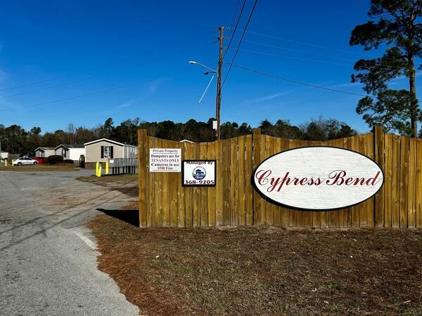 Two fire hydrants at Cypress Bend Mobile Home Park were clearly labeled as being out of service on Dec. 21, 2023. (Photo Courtesy Robin Kemp/The Current GA)