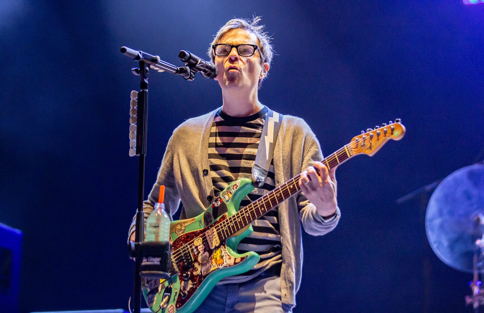 Atlanta, Ga: Weezer closed out night 2 at the Peachtree stage with their brand of quirky, alt-rock. Photo taken Saturday May 4, 2024 at Central Park, Old 4th Ward. (RYAN FLEISHER FOR THE ATLANTA JOURNAL-CONSTITUTION)