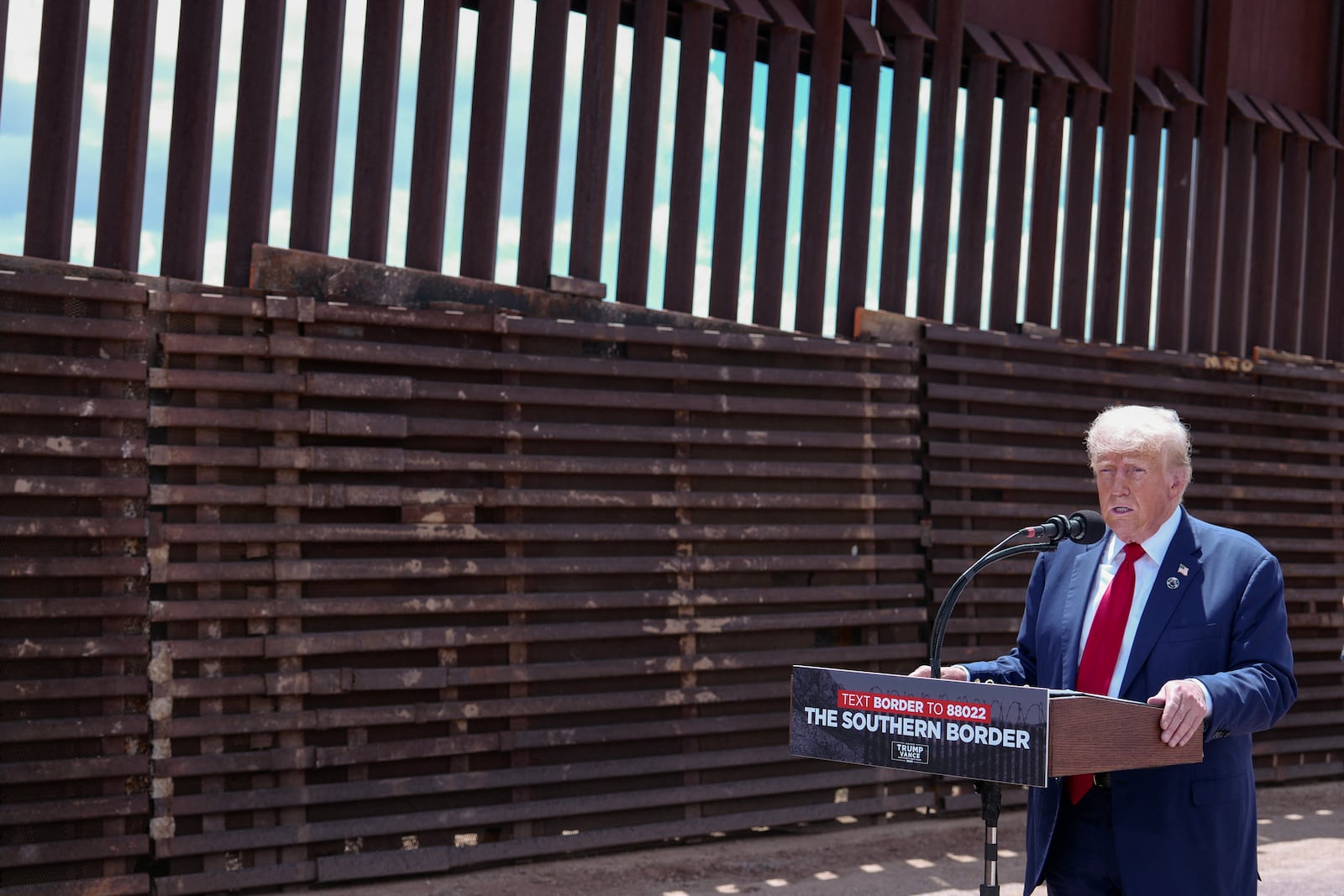 A few weeks ago, former President Donald Trump spoke about immigration and border security near Coronado National Memorial in Montezuma Pass, Arizona.