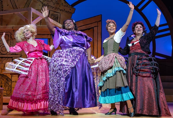 The cast of Aurora Theatre's "Rodgers + Hammerstein's Cinderella" includes Galen Crawley (from left), Candy McLellan, India Tyree and Marcie Millard.