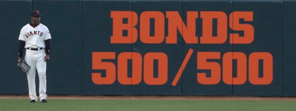 On June 23, 2003, Barry Bonds became the only player in baseball history to have hit 500 homers and stolen 500 bases. Bonds retired with 762 home runs, the most in baseball history.