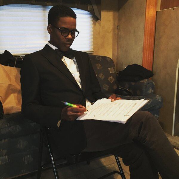 Oscars host Chris Rock posted this photo of himself refining his monologue shortly before the awards ceremony began.