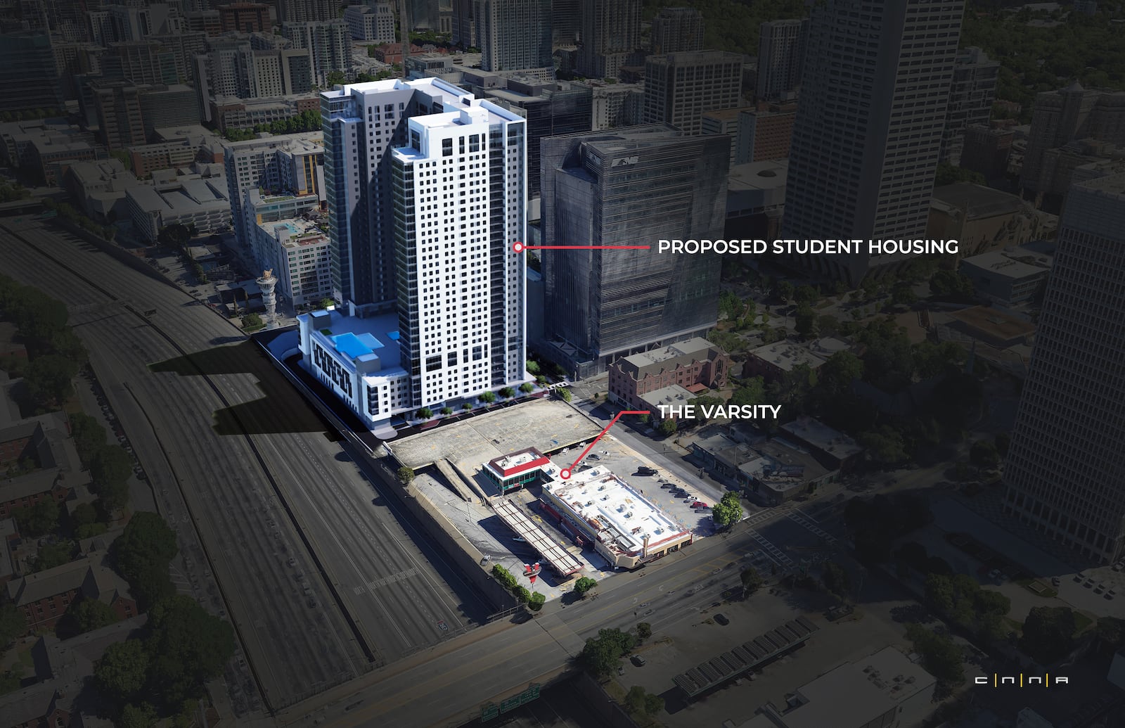 A rendering of the proposed development.