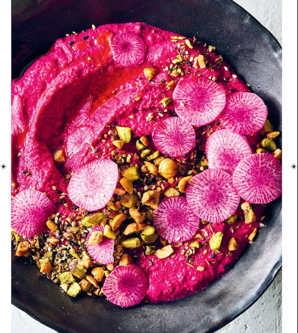 Roasted beets add extra nutrients, vibrant color, and tons of flavor to basic hummus. From “Open Kitchen” by Susan Spungen (Avery, $35). CONTRIBUTED BY GENTL & HYERS