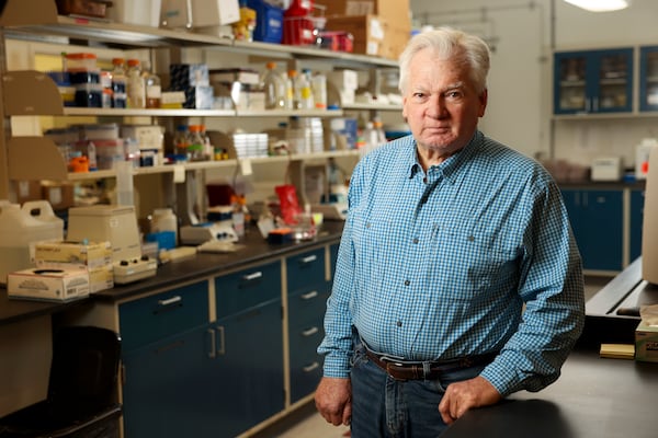 GeoVax CEO David Dodd poses in the GeoVax laboratory (Jason Getz / AJC)
