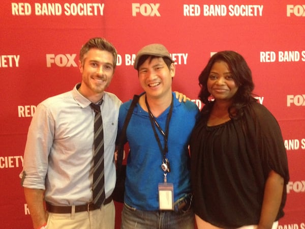 I posed with two of the "Red Band Society" stars in July at a screening of the show at Regal Cinema in Atlantic Station. That's Dave Annable on the left, Octavia Spencer on the right. CREDIT: Alex Gillespie/Fox