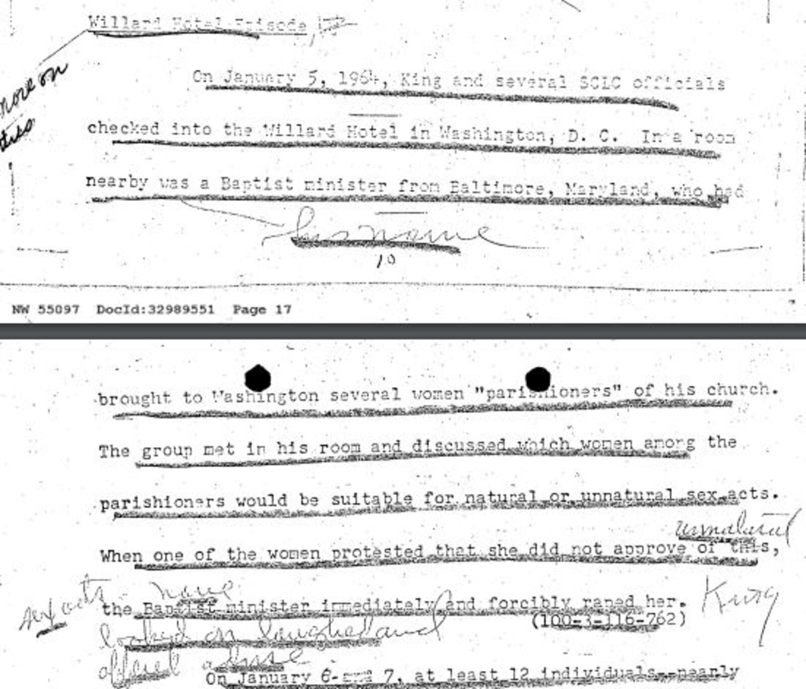 From the FBI files on Dr. Martin Luther King, Jr.