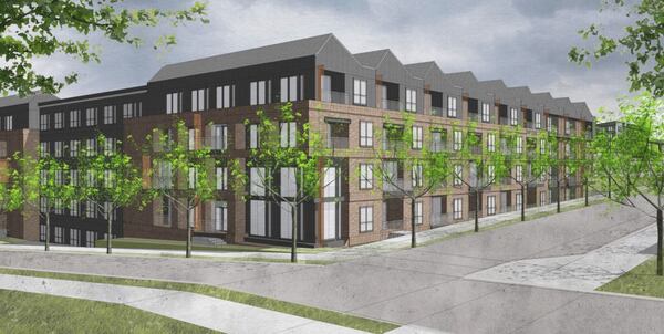 A rendering for the new apartment and condo complex in Chosewood Park.