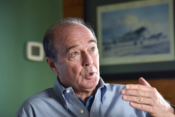 Lance Toland, in his office in Griffin earlier this month, talks about his support for Donald Trump: “He’s not a slave to bureaucracy — he knows the government is here to serve us, we’re not here to serve the government.” HYOSUB SHIN / HSHIN@AJC.COM