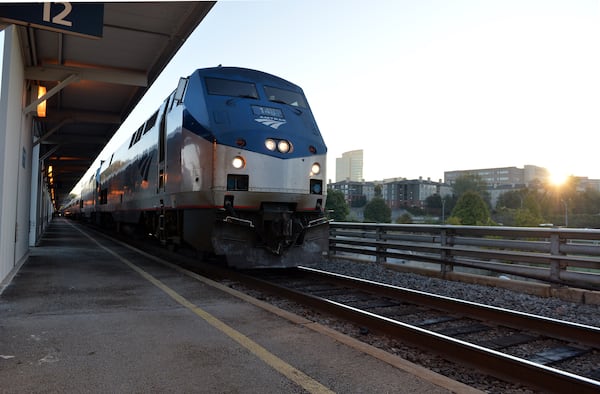 An Amtrak train waits to depart the Atlanta station Thursday morning October 23, 2014. BRANT SANDERLIN / BSANDERLIN@AJC.COM