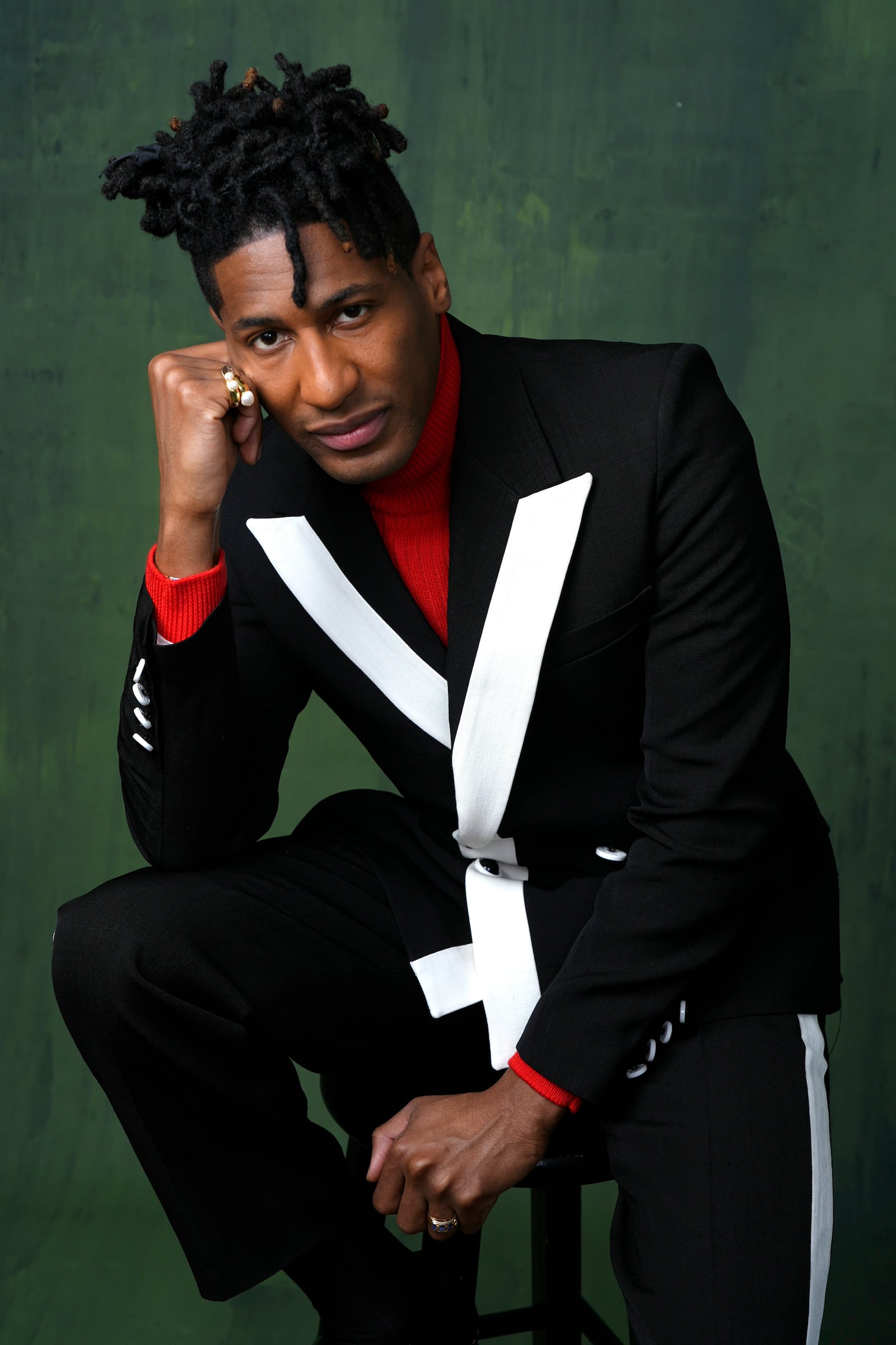 FILE - Jon Batiste poses for a portrait during the 96th Academy Awards Oscar nominees luncheon on Monday, Feb. 12, 2024, at the Beverly Hilton Hotel in Beverly Hills, Calif. (AP Photo/Chris Pizzello, File)