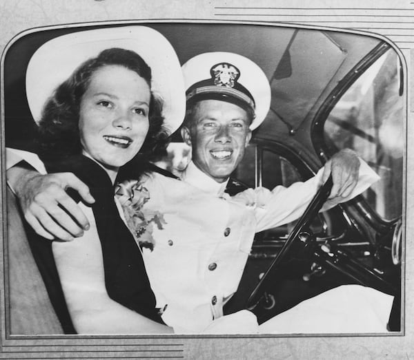 Jimmy and Rosalynn Carter on their wedding day. 