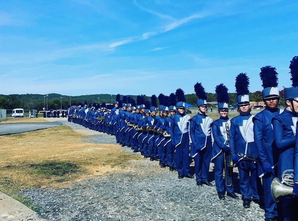 The West Hall High School band uses the trailers to haul equipment to off-campus performances.