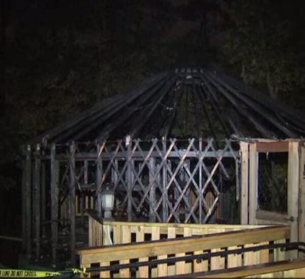 While the exterior structure is still standing, an overnight fire at a Stone Mountain Park yurt destroyed the canvas cover and the interior, Channel 2 Action News reported. 