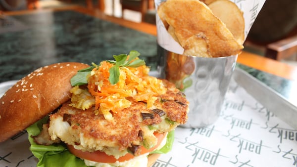 Savannah crab cake sandwich. photo credit Four Seasons Hotel