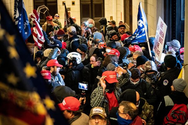 Supporters of President Donald Trump swarm inside the Capitol building in Washington, Jan. 6, 2021. The House select committee investigating the Capitol attack issued 11 more subpoenas on Wednesday, Sept. 29, targeting allies of President Donald Trump who were involved in the planning and organizing of the “Stop the Steal” rally that fueled the mob violence on Jan. 6. 