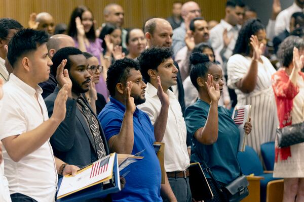 Some 150 Georgia residents became U.S. citizens during a special naturalization ceremony in Gwinnett County on Tuesday.