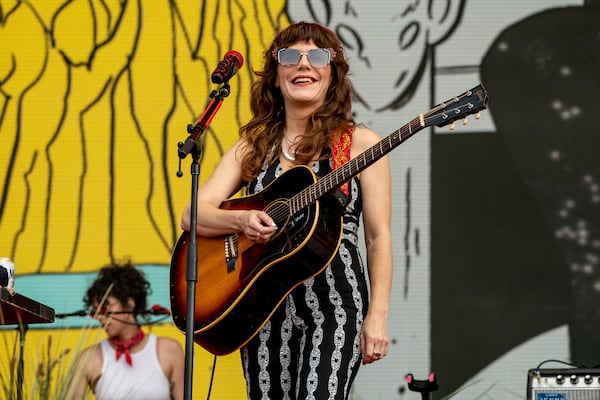 Jenny Lewis performs during the 2023 Bonnaroo Music and Arts Festival on Saturday, June 17, 2023, in Manchester, Tenn. (Photo by Amy Harris/Invision/AP)