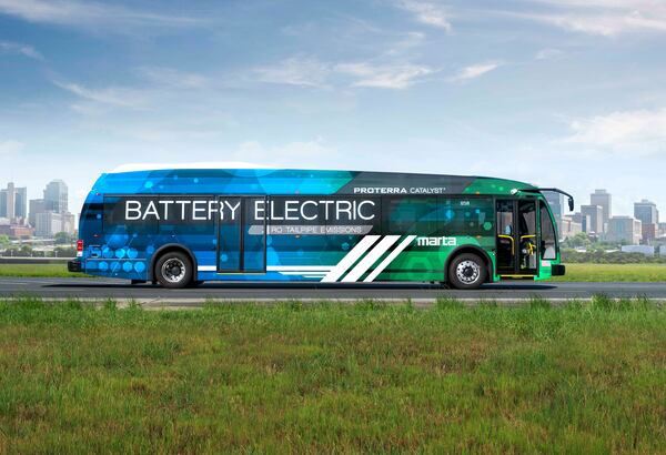 The Catalyst holds up to 40 seated passengers and can travel more than three hours on a single charge. PHOTO COURTESY OF MARTA