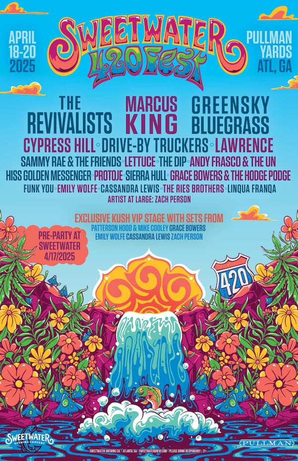 Sweetwater 420 Fest 2025 will feature Cypress Hill, Drive-By Truckers and the Revivalists from April 18-20, 2025. SWEETWATER 420