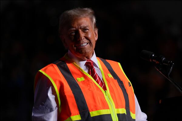 Republican presidential nominee former President Donald Trump speaks during a campaign rally at Resch Center, Wednesday, Oct. 30, 2024, in Green Bay, Wis. (AP Photo/Julia Demaree Nikhinson)