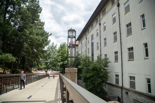 06/29/2021 — Atlanta, Georgia —A person walks past Longstreet-Means Hall on the Emory University Campus in Atlanta, Tuesday June 29, 2021. Emory University will change the name of the building to Eagle Hall. The  (Alyssa Pointer / Alyssa.Pointer@ajc.com)

