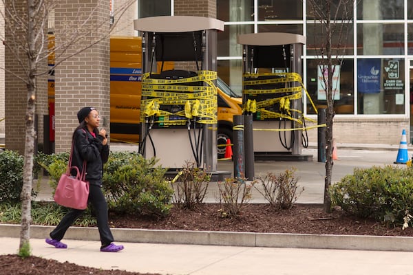 The RaceTrac is shown closed at the corner of Piedmont Avenue and John Wesley Dobbs Avenue, Monday, March. 4, 2024, in Atlanta. (Jason Getz / jason.getz@ajc.com)