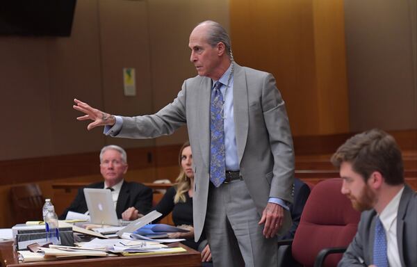 Atlanta criminal defense attorney Bruce Harvey during a pretrial hearing in Fulton County Superior Court on February 28, 2018. (HYOSUB SHIN / HSHIN@AJC.COM)